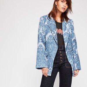 NWT Blue Free People Valerie Tapestry Blazer